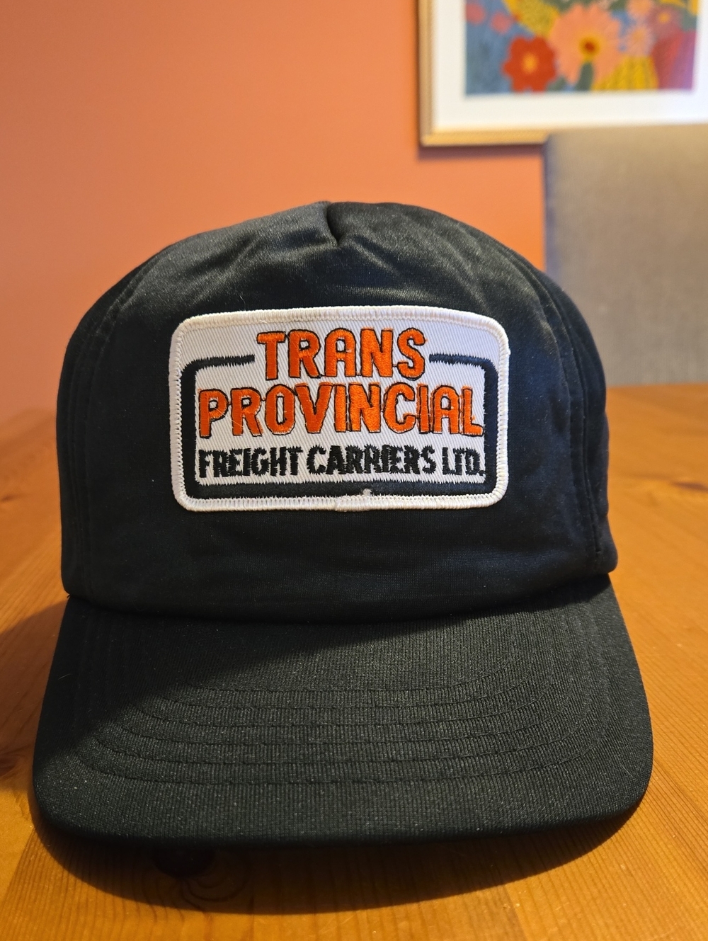 Vintage Trans Provincial Freight Black and Orange Patch Cap